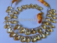Citrine Concave Cut Pear Shape Beads
